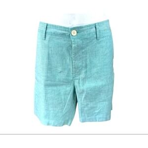 Tommy Bahama Seafoam Green Aqua Linen Flat Front Mens Shorts 32x9